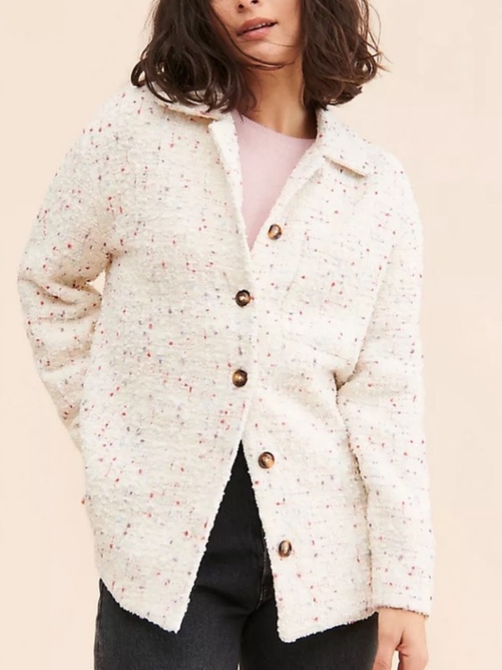 NWOT Favorite Daughter 🩵🩷💜 Favorite Daughter Talullah Tweed Shirt Jacket Size S